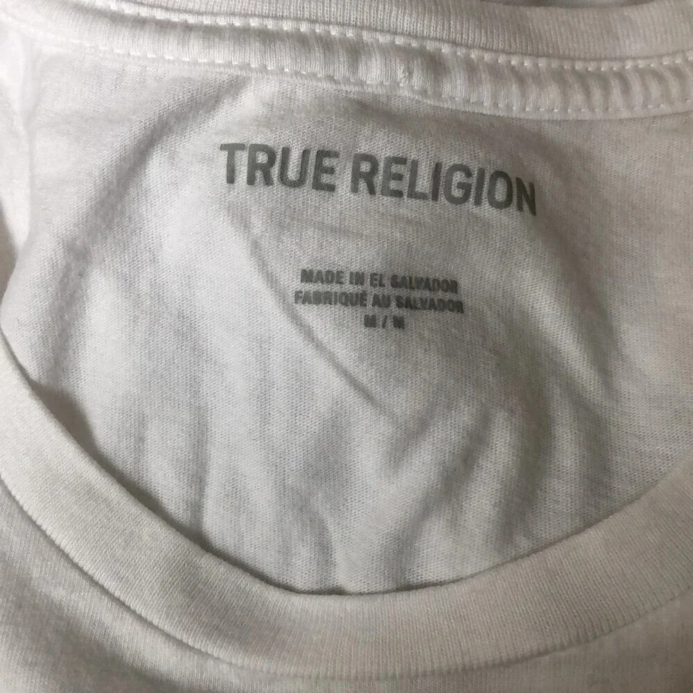 NWT True Religion Men’s White Graphic Crew Neck T-Shirt Size M